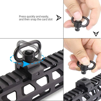 2 pcs Push Button Quick Detach Release Button Strap Ring Holder QD Sling Swivel Scope Mount Ring