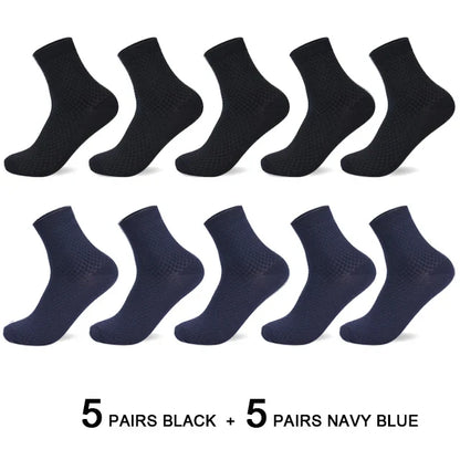 Men's Bamboo Fiber Socks Compression Business Crew Socks