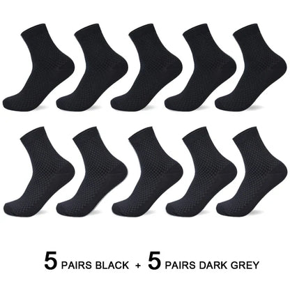 Men's Bamboo Fiber Socks Compression Business Crew Socks