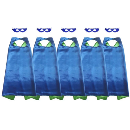 Kids Superhero Cape with Mask Reversible Satin Costume
