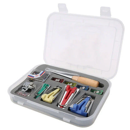 16pcs Household Electric Sewing Bias Tape Machine Kit Fabric Bias Binding Tape Suits DIY Sewing Tools