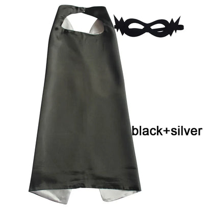 Kids Superhero Cape with Mask Reversible Satin Costume