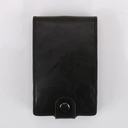 Hot sale Women Men RFID Card Holders Stack Up Pull Out Mini Cascading Wallet ID Cash Cardholder Crazy Horse PU Leather Purses