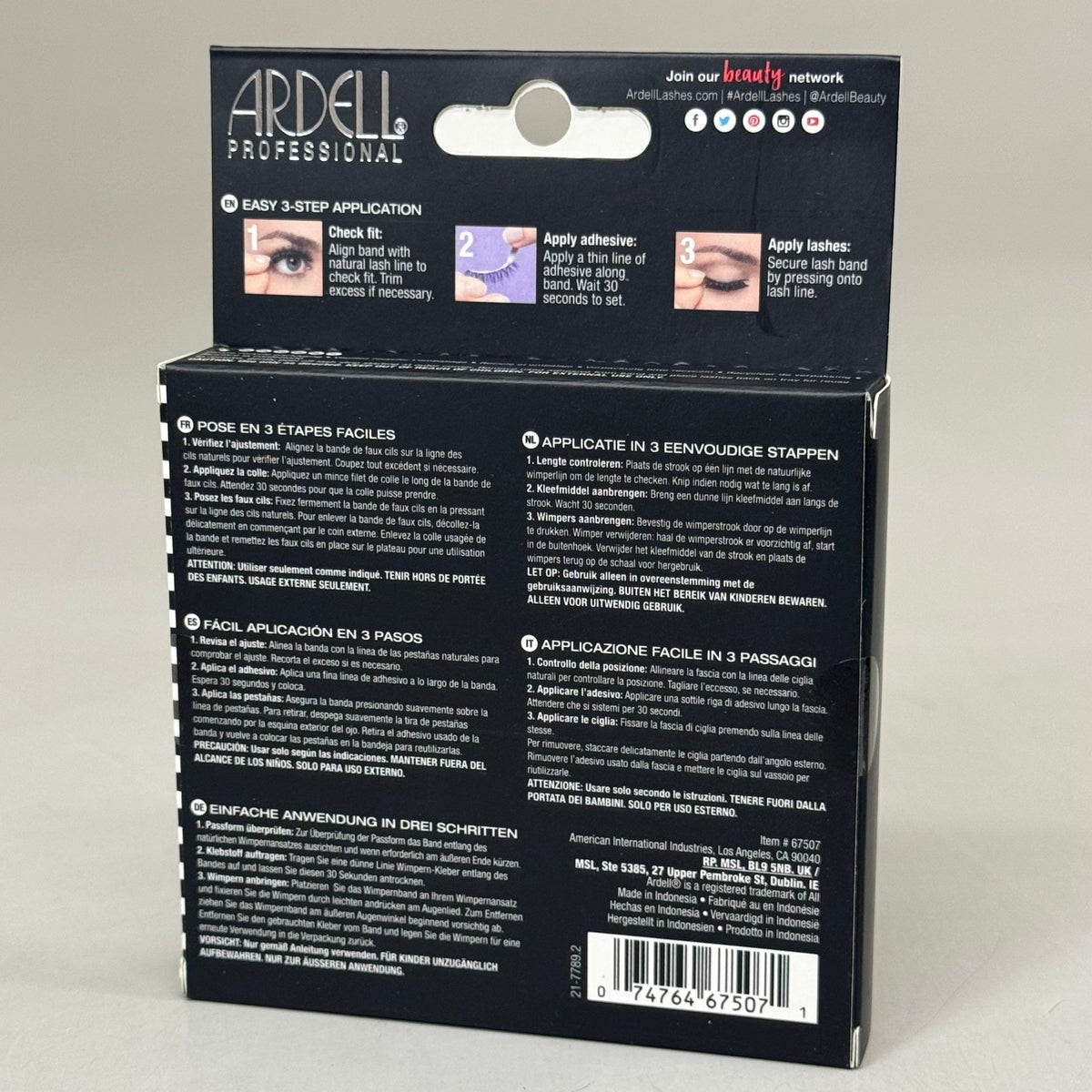 ARDELL (4 PACK, 4 PAIRS EACH)  Fauxmink Lashes Lightweight Knot-Free Black 817