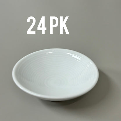FOH (24 PACK) Small Round Spiral Dish 1.5oz 3.25" Porcelain Cream DSD008WHP23