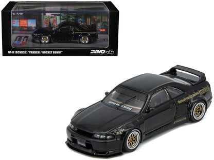 Nissan Skyline GT-R (BCNR33) RHD (Right Hand Drive) "Pandem - Rocket Bunny" Black 1/64 Diecast Model Car by Inno Models
