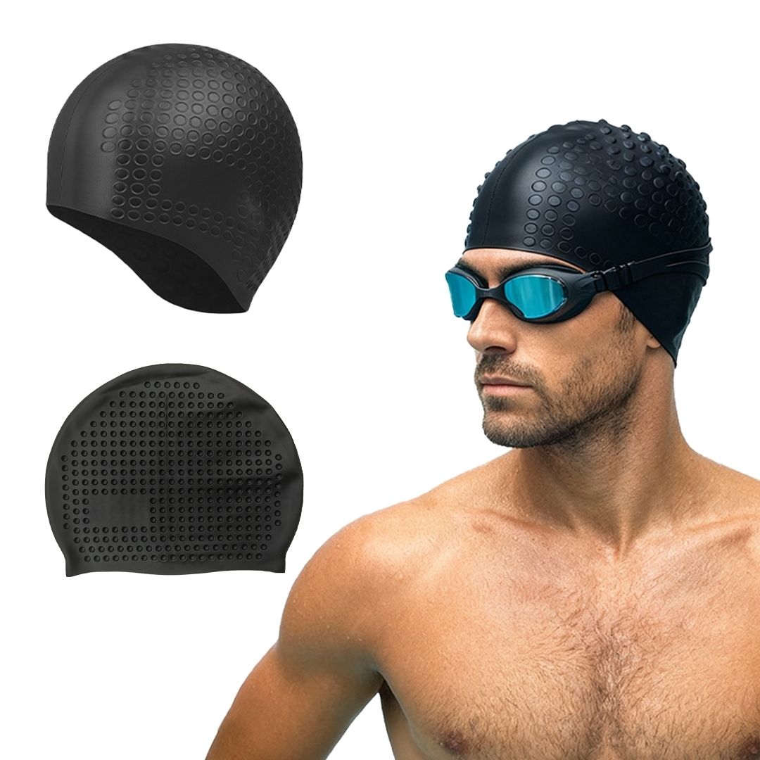 Bubble Surface Silicone Swimming Cap for Men, Women & Teens
