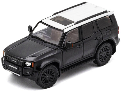 Toyota Land Cruiser Prado 250 Black with White Top 1/64 Diecast Model Car by GCD