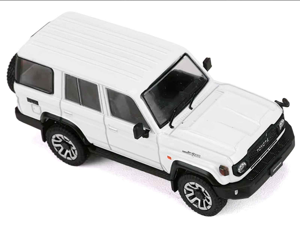 Toyota Land Cruiser (J76) RHD (Right Hand Drive) White 1/64 Diecast Model Car by GCD