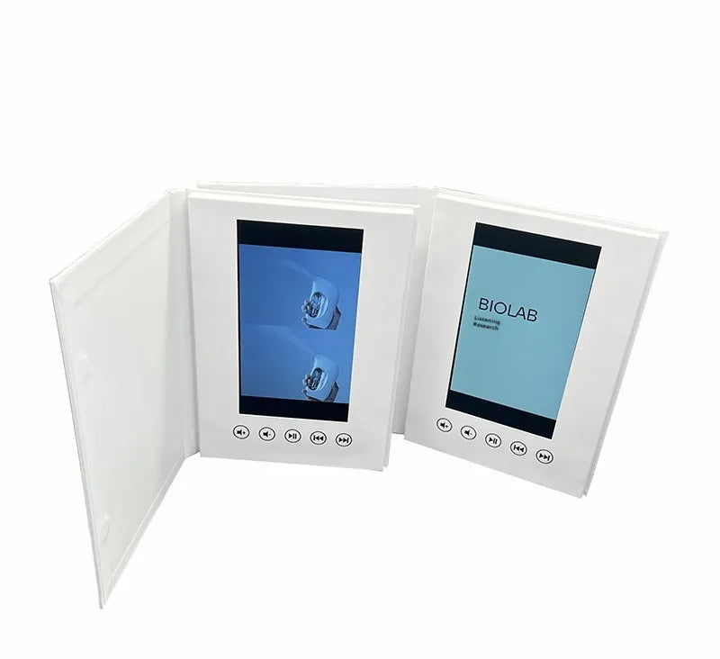 7-inch White Hardcover Video Brochure Card