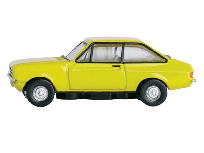 Ford Escort Mk2 RHD (Right Hand Drive) Signal Yellow 1/148 (N) Scale Diecast Model Car by Oxford Diecast