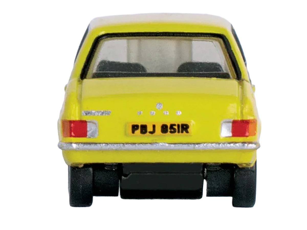 Ford Escort Mk2 RHD (Right Hand Drive) Signal Yellow 1/148 (N) Scale Diecast Model Car by Oxford Diecast