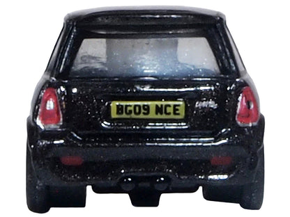 Mini Cooper S RHD (Right Hand Drive) Midnight Black with Silver Stripes 1/148 (N) Scale Diecast Model Car by Oxford Diecast