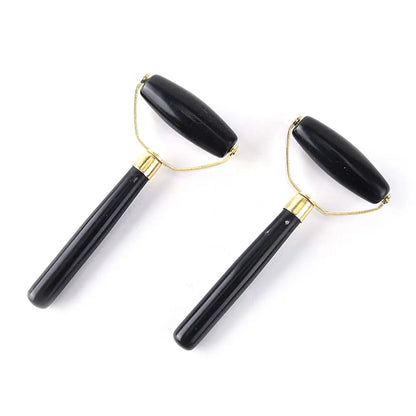 Natural Obsidian Quartz Face Massage Roller Practical Jade Facial Anti Wrinkle Body Head Portable Beauty Health Care Tools