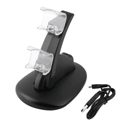 Dua USB Charging Socket Kit Charger Dock Stand Cradle For PS4 Console Controller Play Station Game Pad with USB Cable