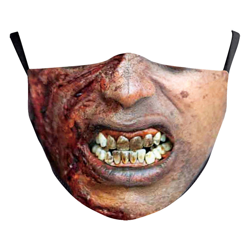 Halloween Digital Printing Funny Face Double-layer Dust Mask