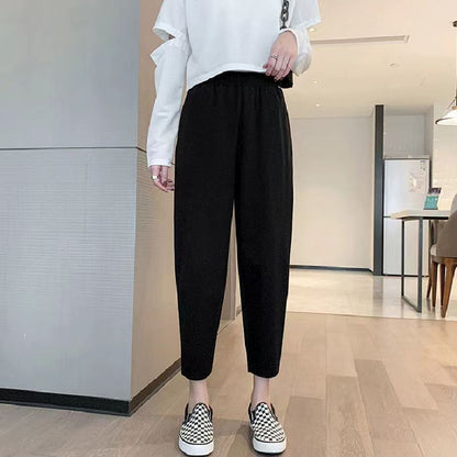 Slimming Spring And Summer Black Casual Pants
