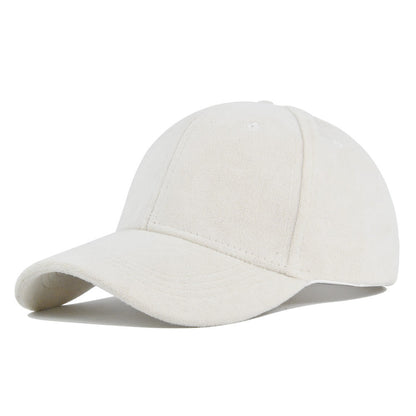 Suede Solid Color Soft Top Baseball Cap Simple Lambswool