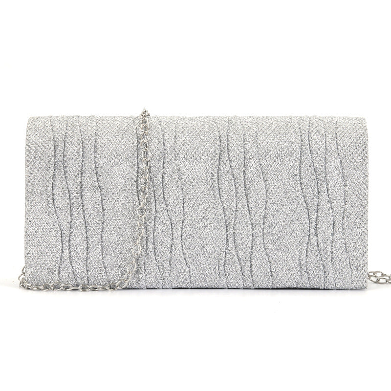Solid color sequined cosmetics, portable storage clutch