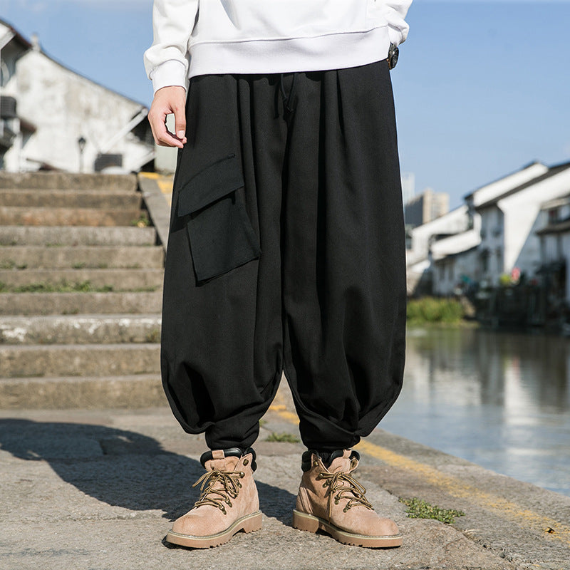 Large Pocket Wide-Leg Workwear Tactical Pants