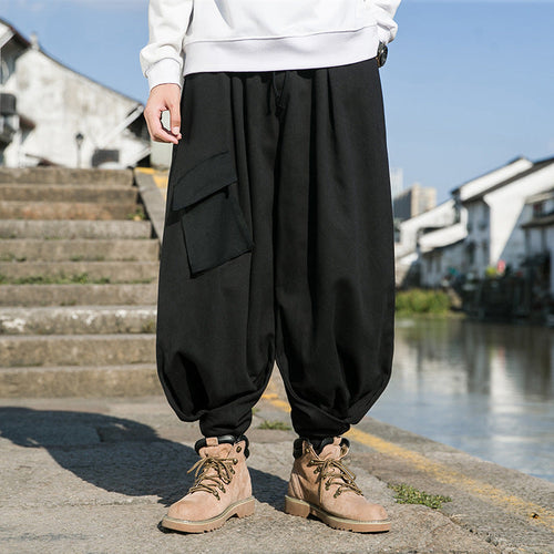 Large Pocket Wide-Leg Workwear Tactical Pants