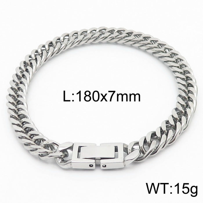Cuban Link Titanium Steel Bracelet