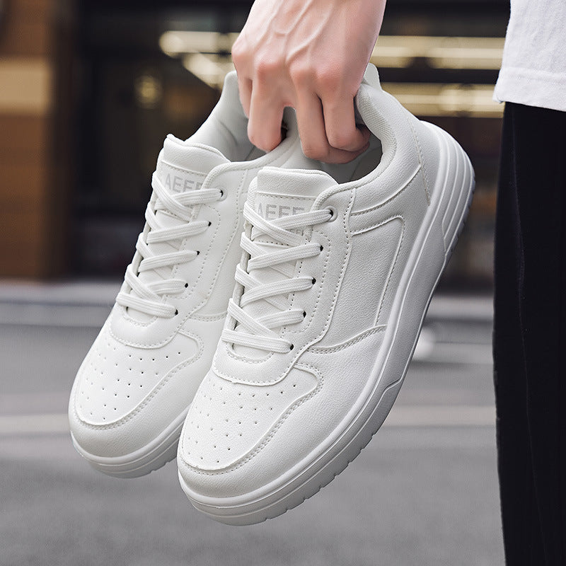 Men's Plus Size Classic White Low-Top Sneakers