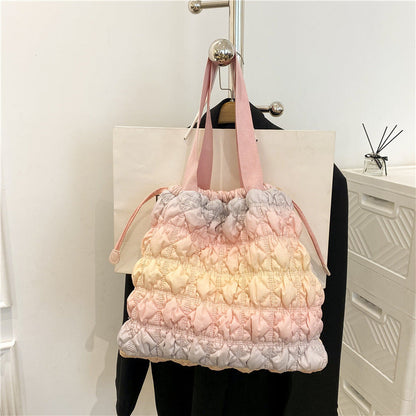 Large Capacity Soft Shoulder Drawstring Tote Bag