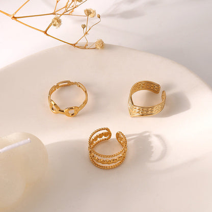 Gold V-shaped O-shaped Hollow Ring Suit