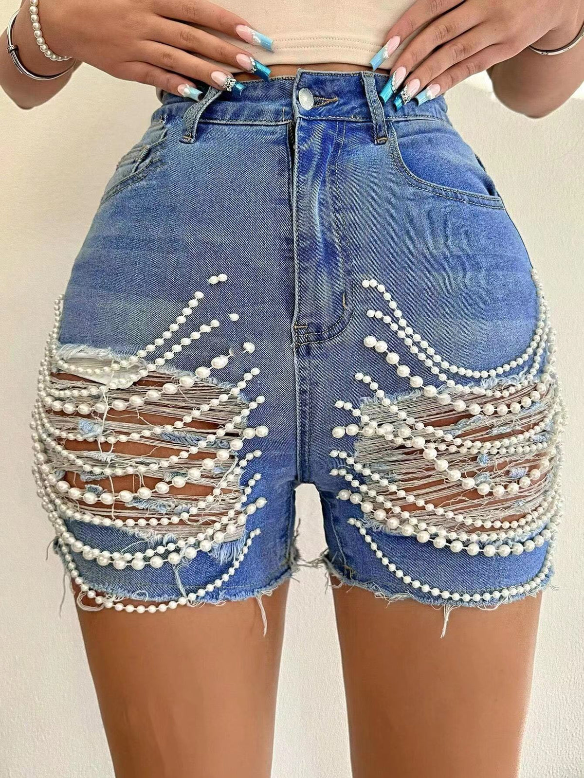 High Waist Slimming Denim Shorts