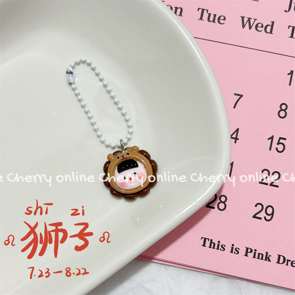 Twelve Constellation Girlish Lanyard Keychain
