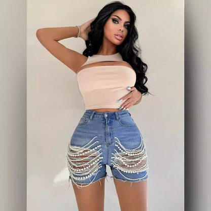 High Waist Slimming Denim Shorts