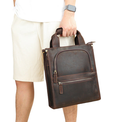 Crazy Horse Leather Crossbody Backpack