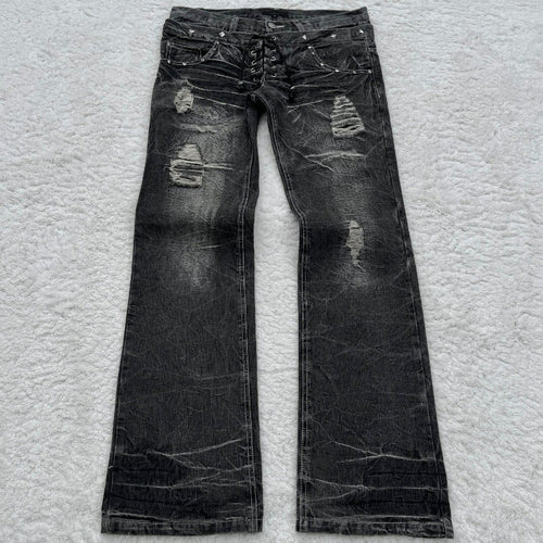 Slightly Flared Double Waist Lace Pants