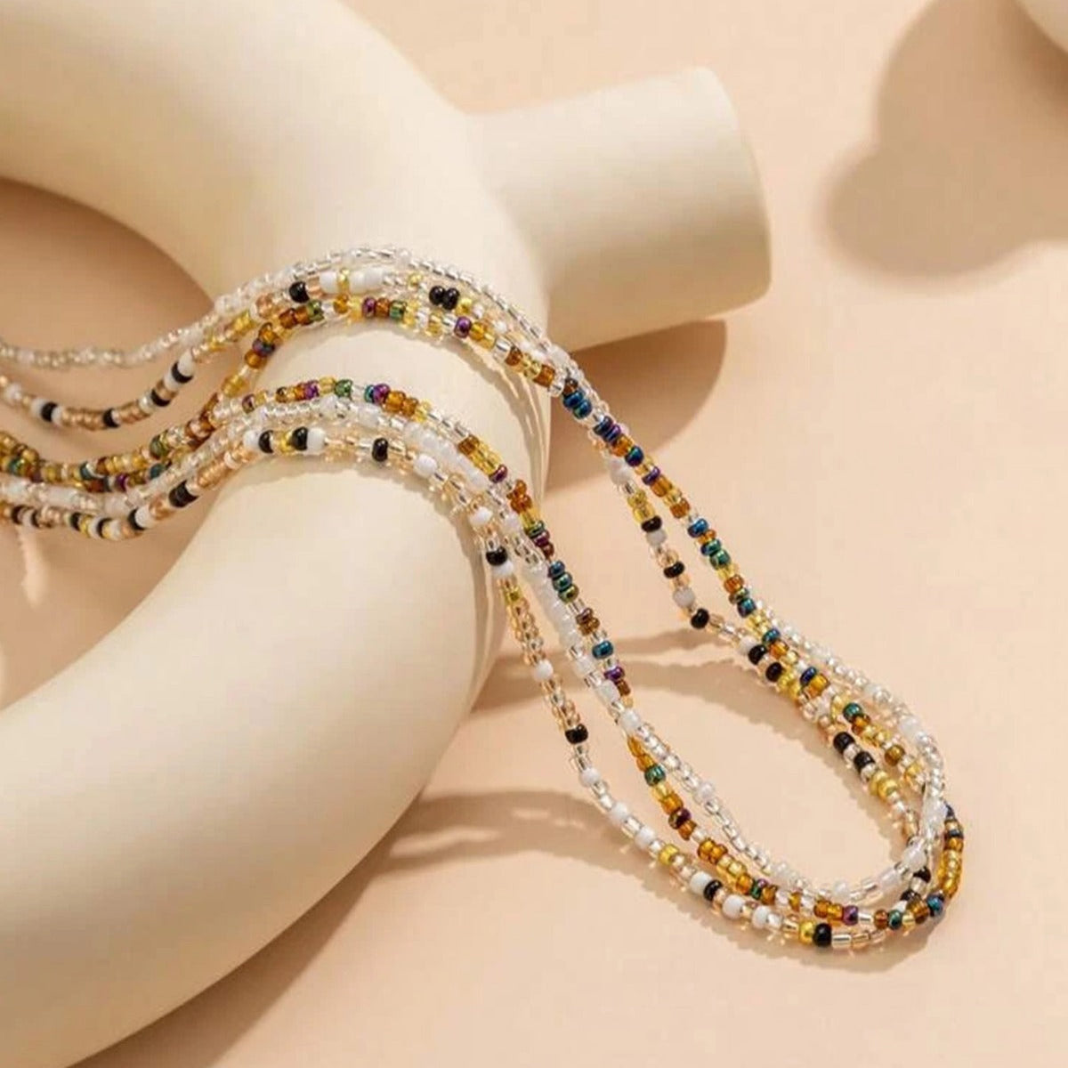 Colorful Bead Waist Chain Set for Beach Vacation Style