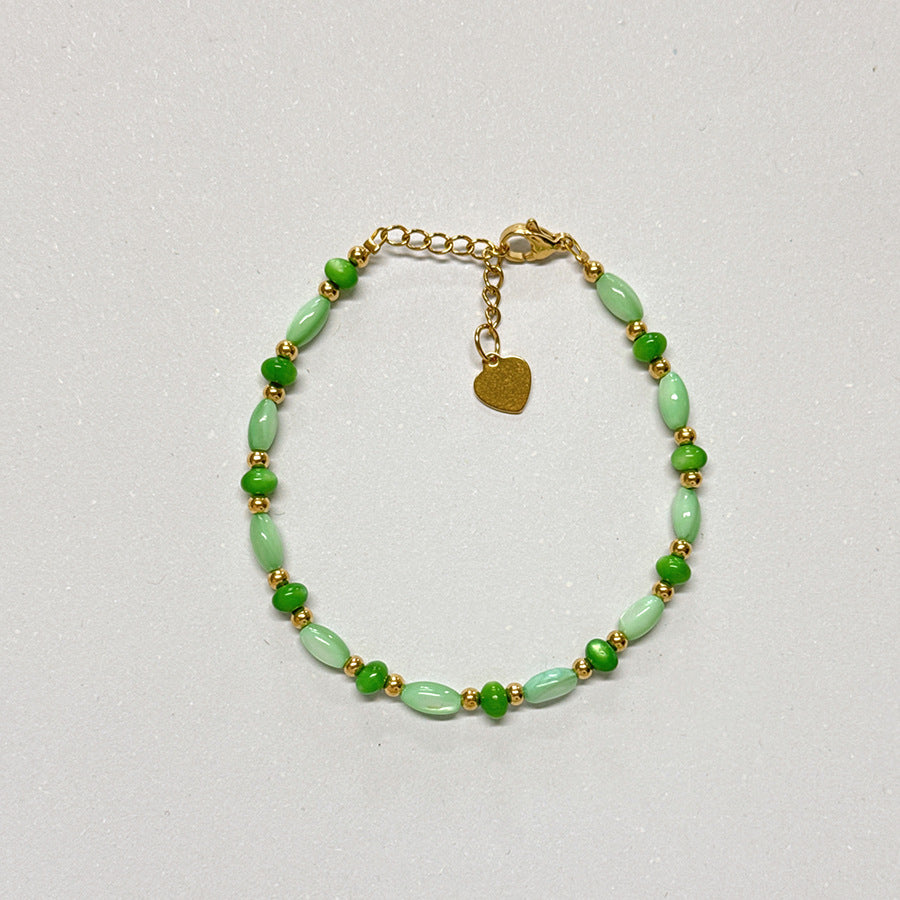 Titanium Steel Shell Beaded Bracelet