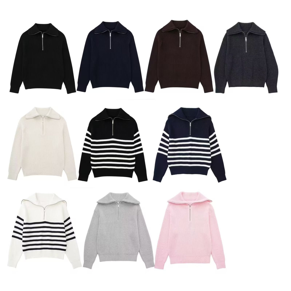 Casual All-match Open Collar Wool Sweater