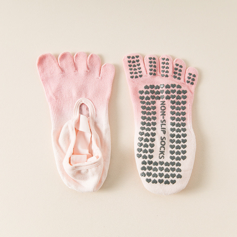 Hanging Dyed Yoga Socks Non-slip Women's Five Fingers