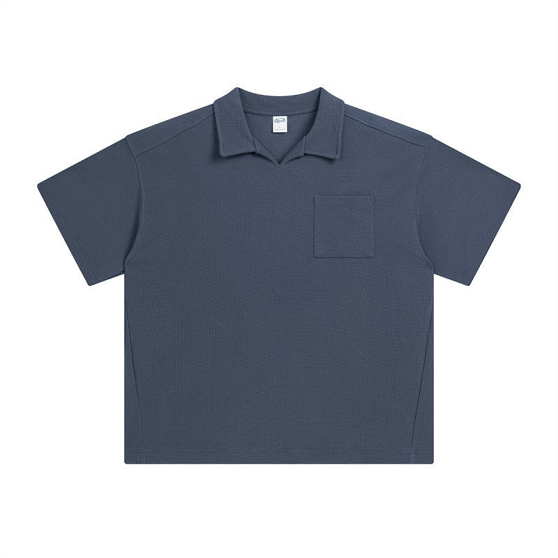 American Casual Simple Lapel Short Sleeve