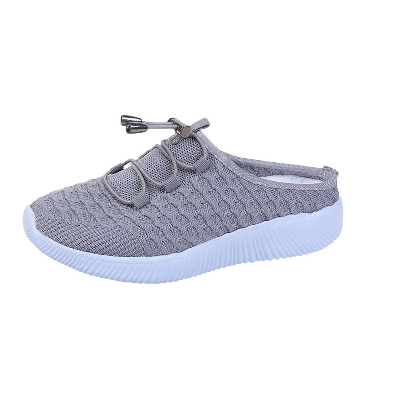Plus Size Flying Woven Lace-Up Pumps