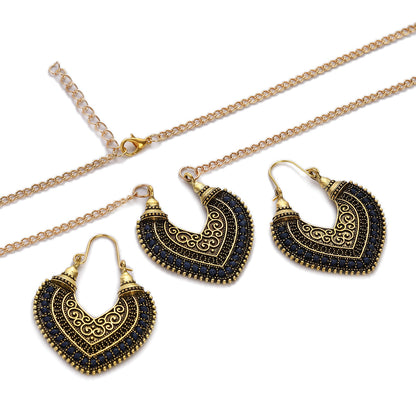 Colored Rope Earrings Necklace Set