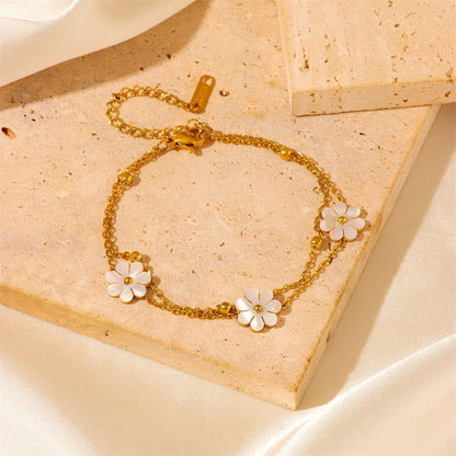 Stainless Steel Daisy Jewelry Set