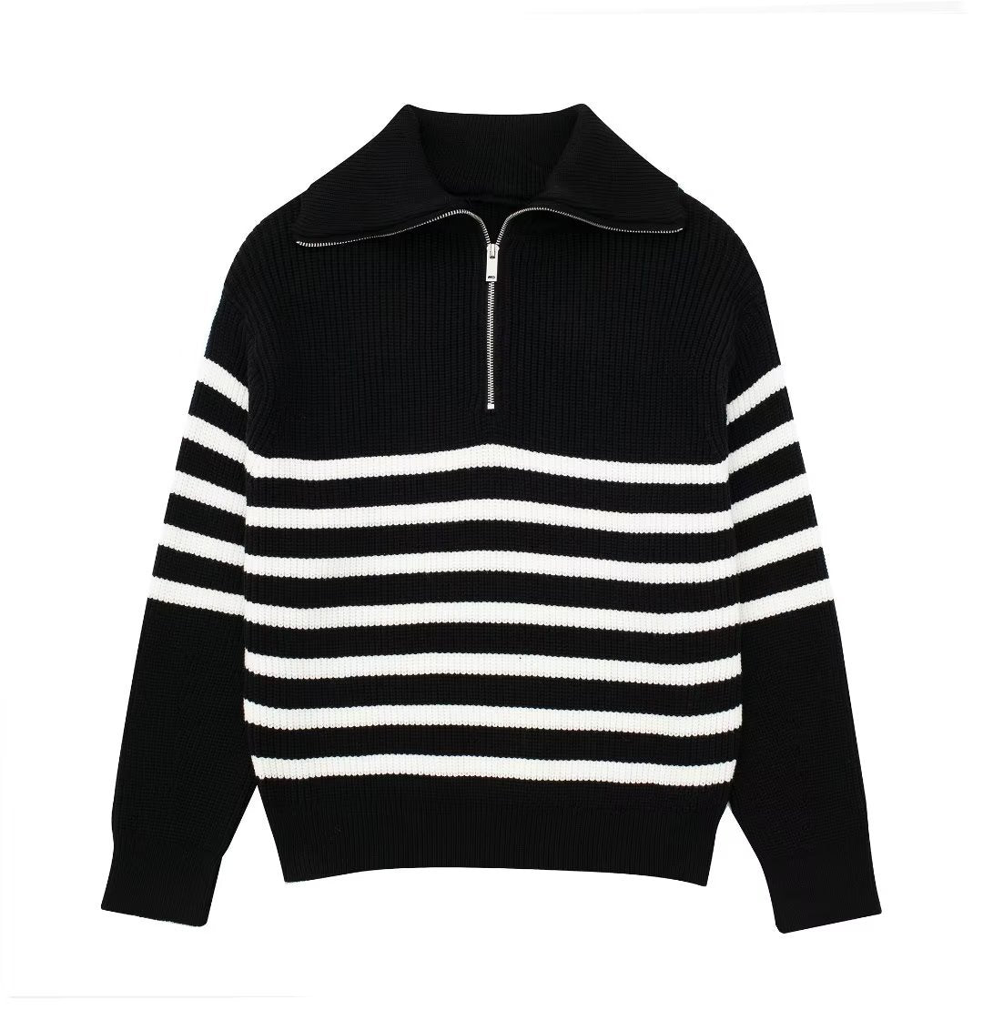 Casual All-match Open Collar Wool Sweater