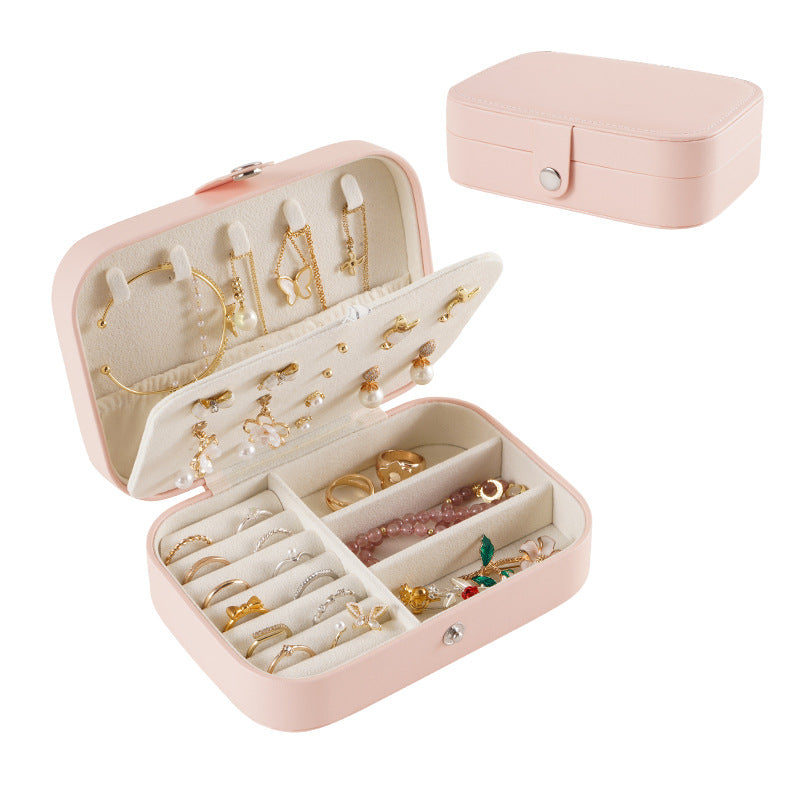 Portable travel girl multi-layer jewelry box