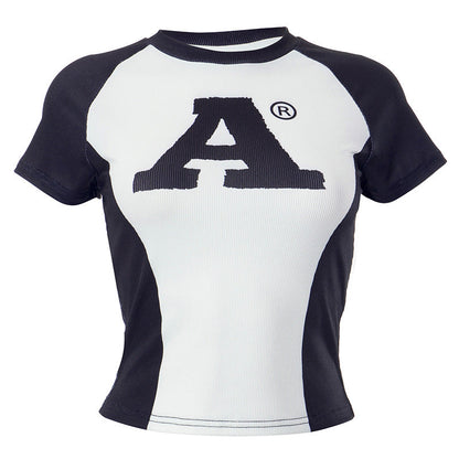 Sexy Letter Print Raglan Top