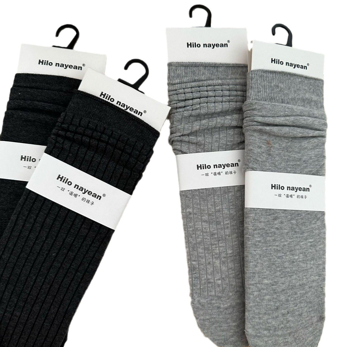 Gentle Vertical Stripe Cream Gray Socks