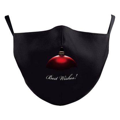 Christmas Red Digital Printing Double-layer Dust Mask