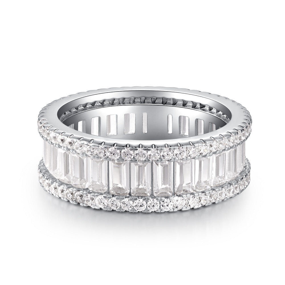 European Full Diamond S925 Sterling Silver Ring