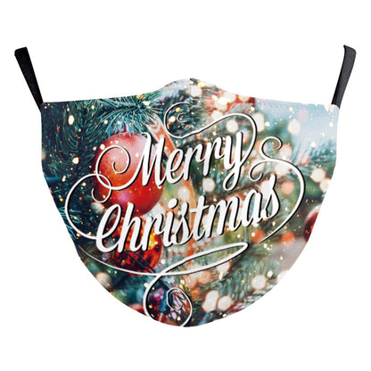 Christmas Tree Digital Printing Double Layer Dustproof Mask
