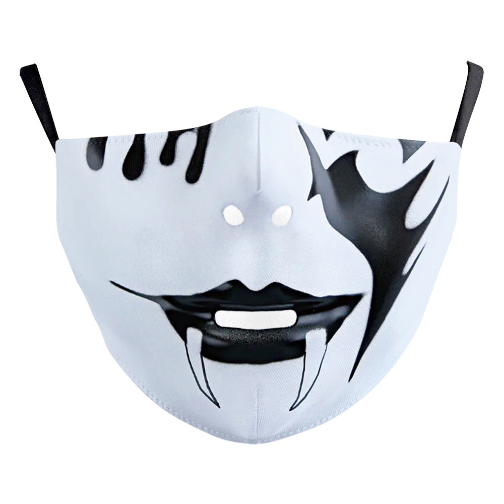 Halloween Digital Printing Funny Face Double-layer Dust Mask